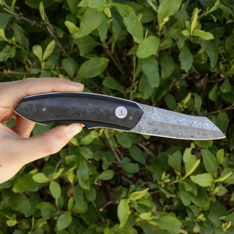 Handcrafted Snout Folder Damasteel by Corrie Schoeman - Image 2