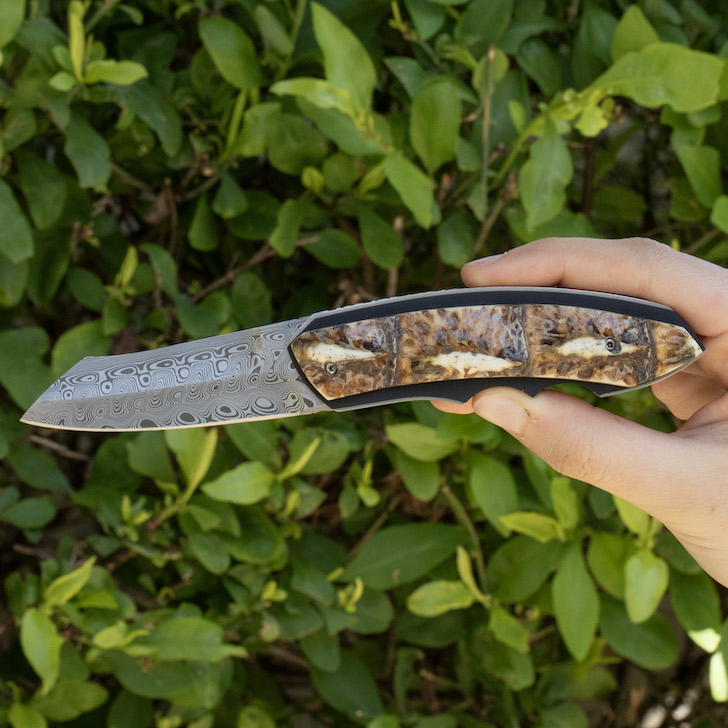Handcrafted Snout Folder Damasteel by Corrie Schoeman - Image 3
