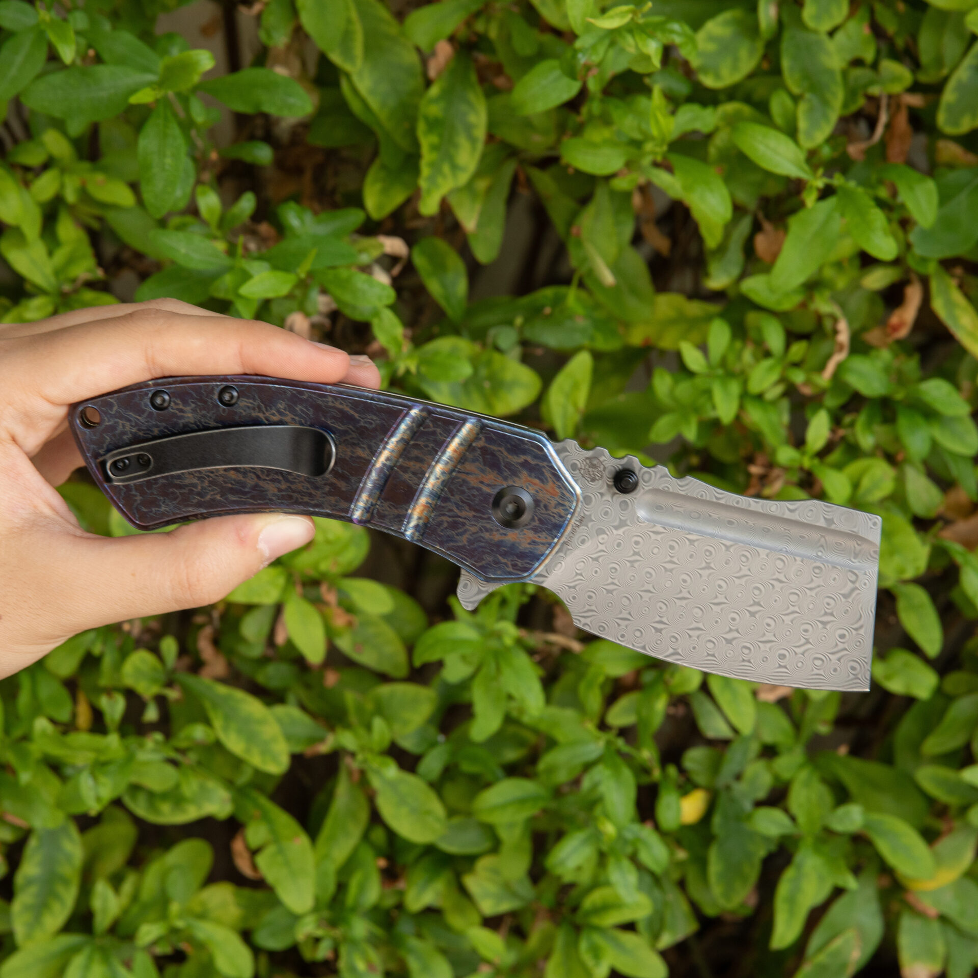 KANSEPT M+ KORVID K2030C3U, Damascus, Lighting Strike Anodized Titanium - Image 2