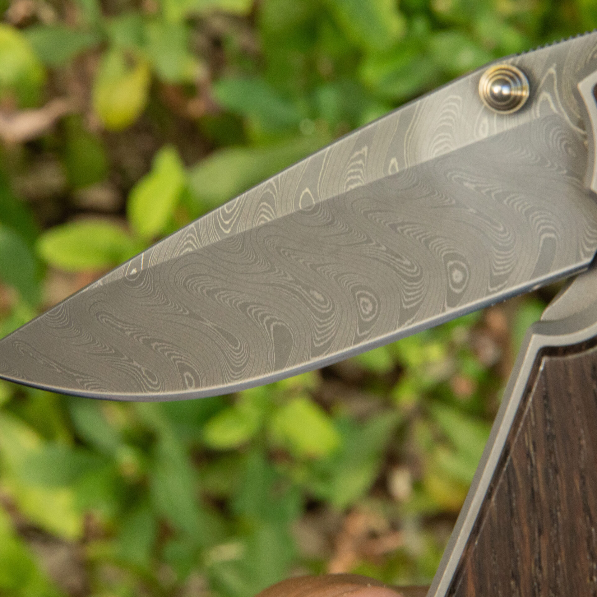 Chris Reeve Large Sebenza 31 Bog Oak - Drop Point / Chad Nichols Boomerang Damascus | L31-1102 - Image 6