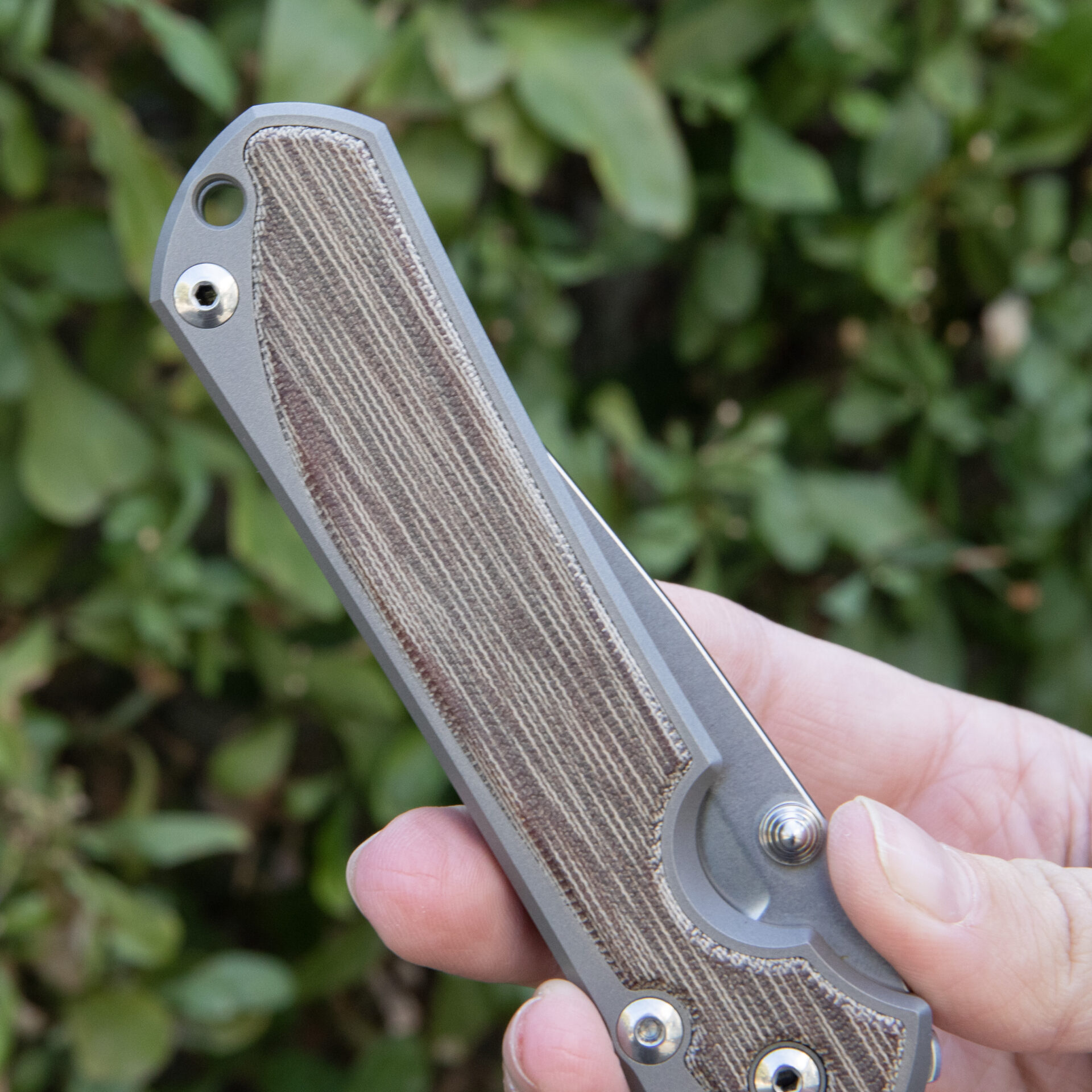 Chris Reeve Large Sebenza 31 Natural Canvas Micarta, Drop Point, S35 L31-1212 - Image 6