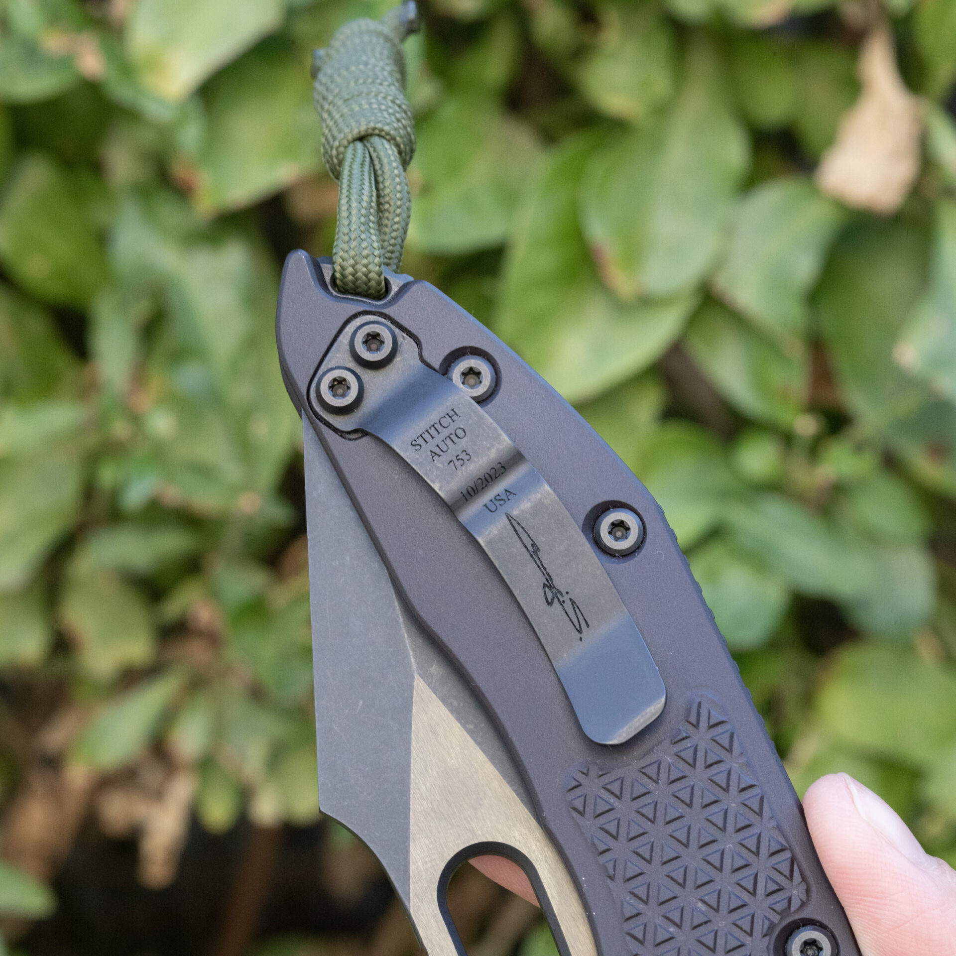 Microtech Stitch Knife Black DLC Full Serrated Blade 169-3 DLCTS - Image 7