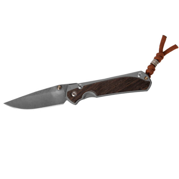 Chris Reeve Large Sebenza 31 Bog Oak - Drop Point / Chad Nichols Boomerang Damascus | L31-1102