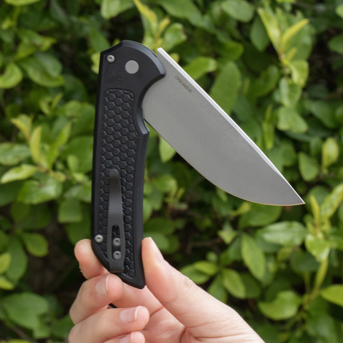 Pro-Tech Mordax Button Lock Knife Black Honeycomb - Image 4
