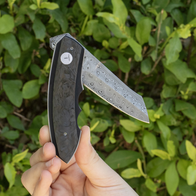 Handcrafted Snout Folder Damasteel by Corrie Schoeman - Image 4
