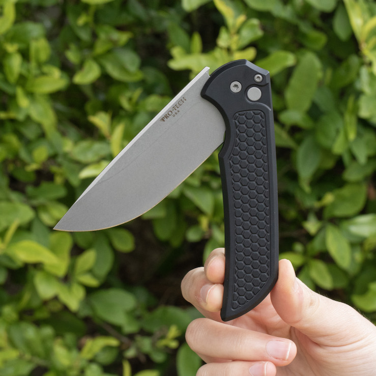 Pro-Tech Mordax Button Lock Knife Black Honeycomb - Image 5