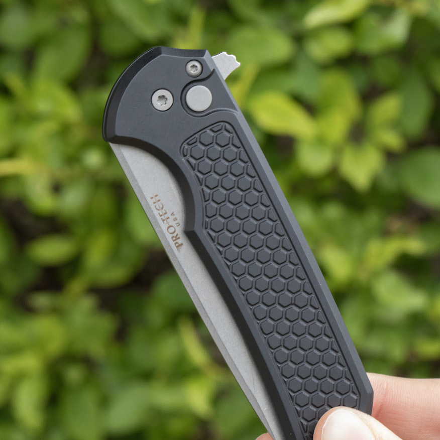 Pro-Tech Mordax Button Lock Knife Black Honeycomb - Image 6