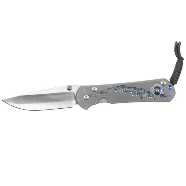 Chris Reeve Large Sebenza 31 – Unique Graphic Design | Hematite Inlay L31-1408