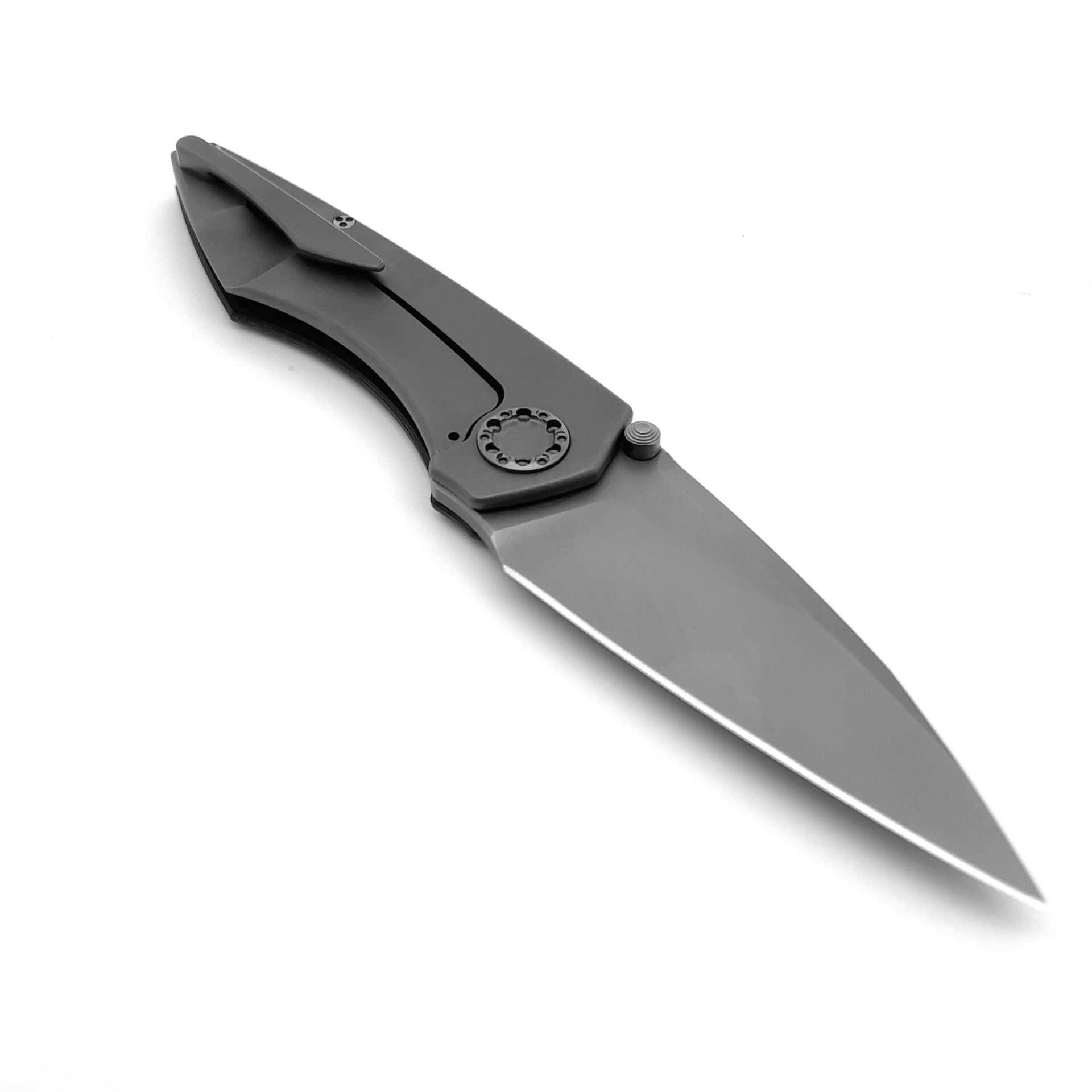Sharknivco - Edison Barajas Custom Mini Goblin Folding Knife 3.125" RWL-34 Blasted Drop Point, Liner Lock - Image 3