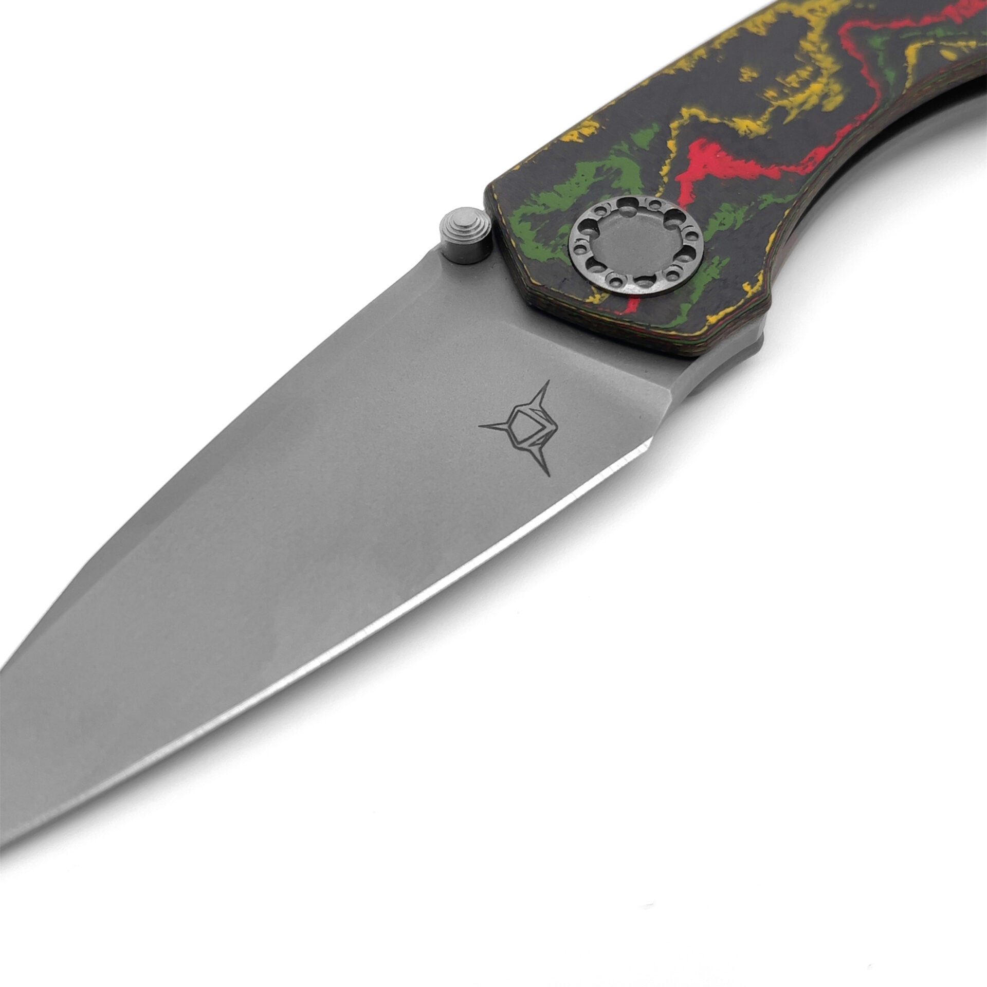 Sharknivco - Edison Barajas Custom Mini Goblin Folding Knife 3.125" RWL-34 Blasted Drop Point, Liner Lock - Image 6
