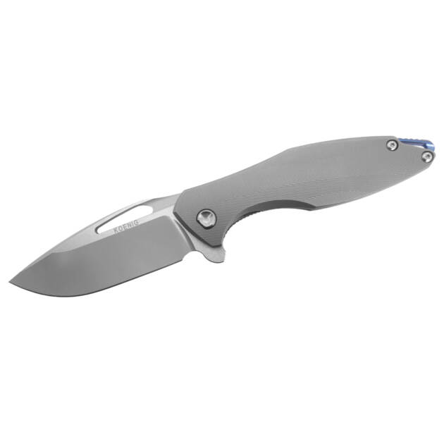 Koenig Arius v4 Flipper, 3,5" Pattern Handle, Satin Flats