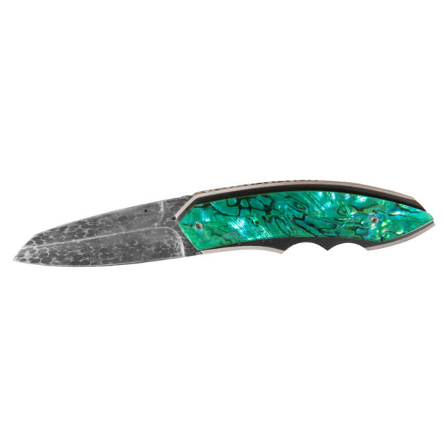 Handmade Snout Folder Damascus blade by Corrie Schoeman